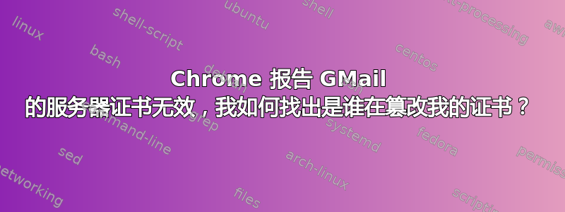 Chrome 报告 GMail 的服务器证书无效，我如何找出是谁在篡改我的证书？