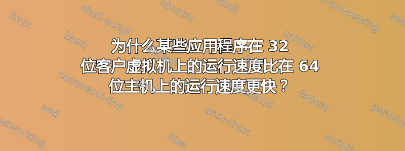 为什么某些应用程序在 32 位客户虚拟机上的运行速度比在 64 位主机上的运行速度更快？