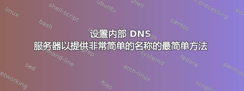 设置内部 DNS 服务器以提供非常简单的名称的最简单方法