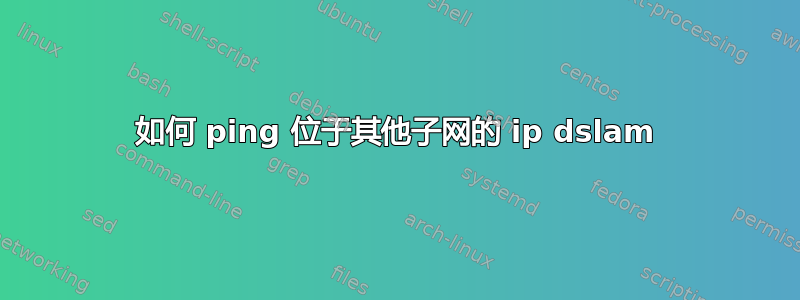 如何 ping 位于其他子网的 ip dslam