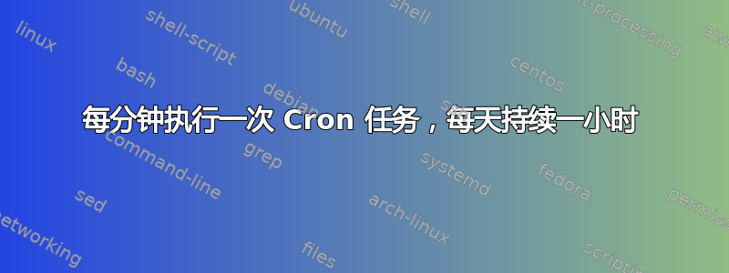 每分钟执行一次 Cron 任务，每天持续一小时