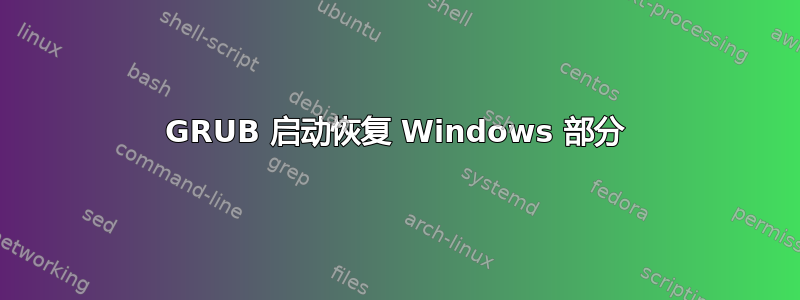 GRUB 启动恢复 Windows 部分