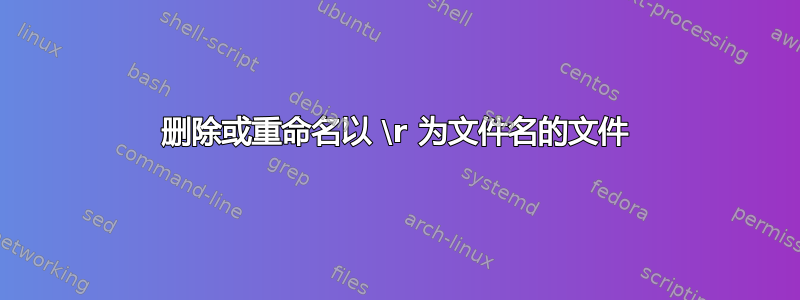 删除或重命名以 \r 为文件名的文件