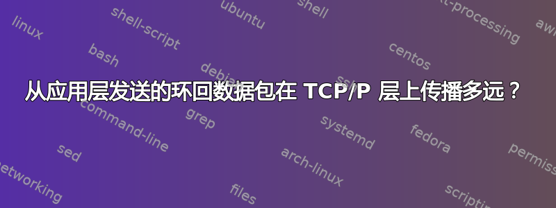 从应用层发送的环回数据包在 TCP/P 层上传播多远？