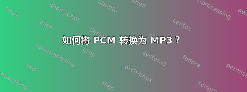 如何将 PCM 转换为 MP3？