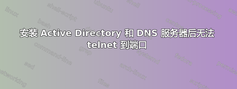 安装 Active Directory 和 DNS 服务器后无法 telnet 到端口