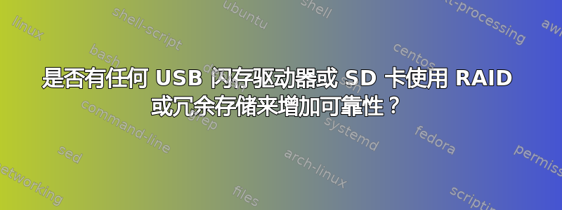 是否有任何 USB 闪存驱动器或 SD 卡使用 RAID 或冗余存储来增加可靠性？