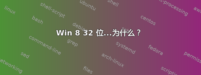 Win 8 32 位...为什么？