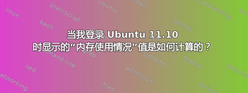 当我登录 Ubuntu 11.10 时显示的“内存使用情况”值是如何计算的？