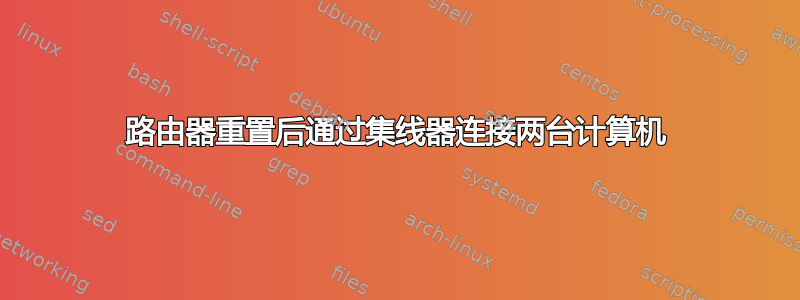 路由器重置后通过集线器连接两台计算机