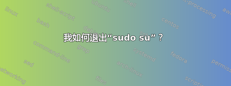 我如何退出“sudo su”？