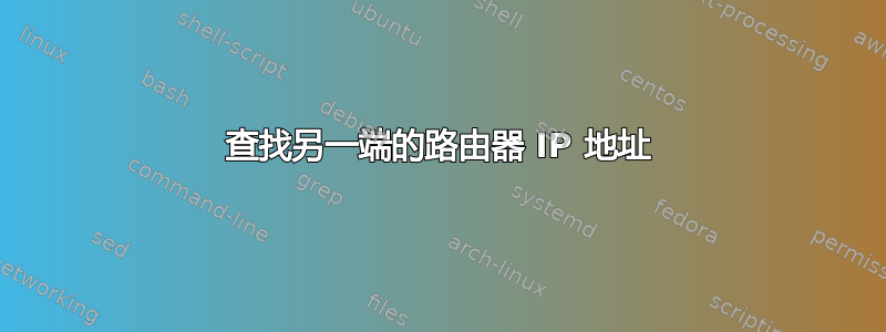 查找另一端的路由器 IP 地址