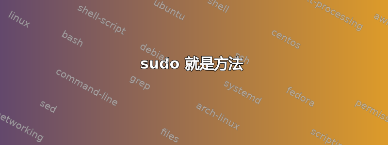 sudo 就是方法