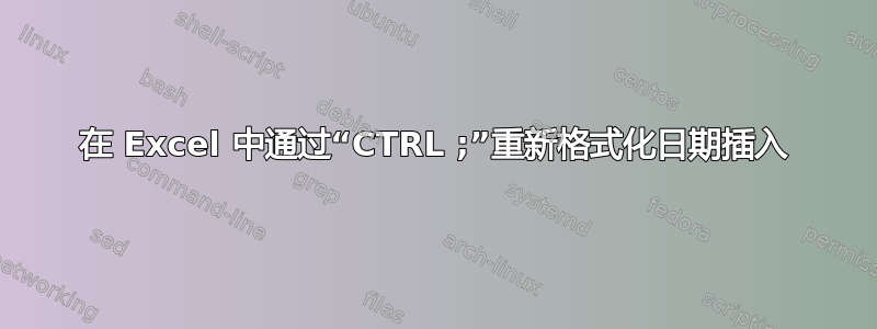 在 Excel 中通过“CTRL ;”重新格式化日期插入