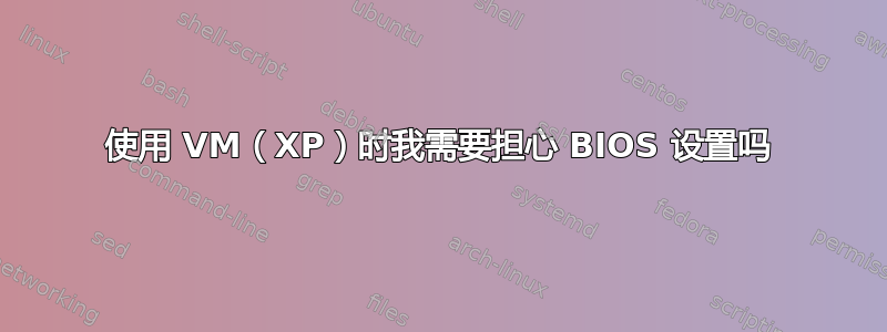 使用 VM（XP）时我需要担心 BIOS 设置吗