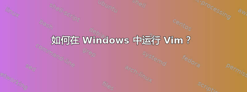 如何在 Windows 中运行 Vim？