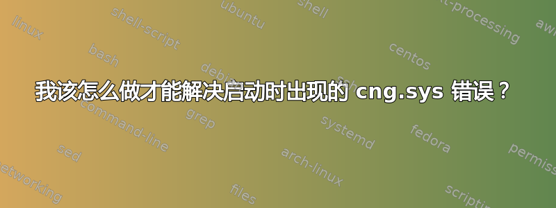 我该怎么做才能解决启动时出现的 cng.sys 错误？