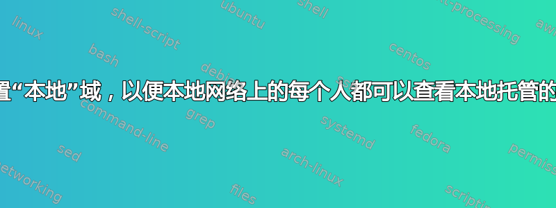 如何设置“本地”域，以便本地网络上的每个人都可以查看本地托管的网站？