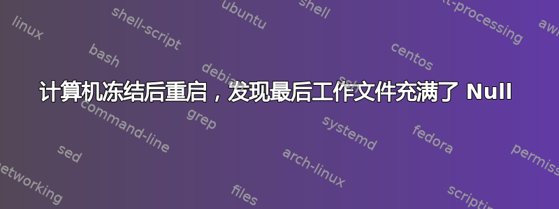 计算机冻结后重启，发现最后工作文件充满了 Null