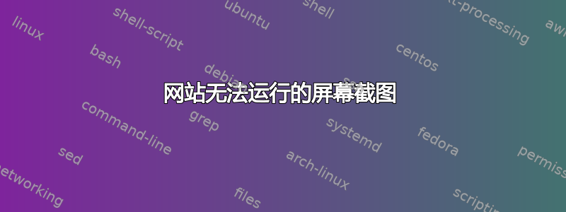 网站无法运行的屏幕截图