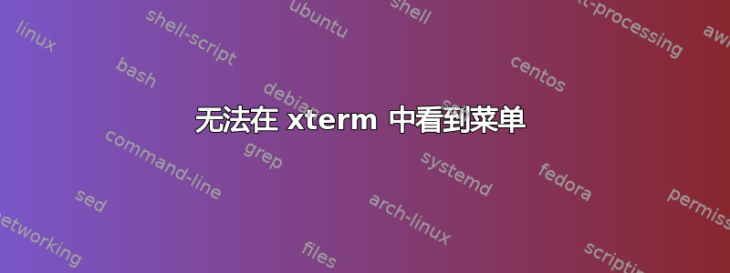 无法在 xterm 中看到菜单