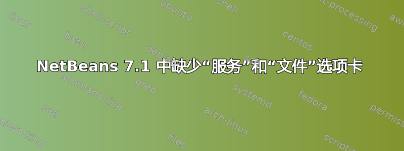 NetBeans 7.1 中缺少“服务”和“文件”选项卡