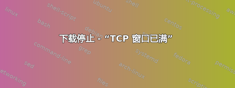 下载停止 - “TCP 窗口已满”