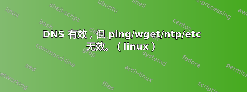 DNS 有效，但 ping/wget/ntp/etc 无效。（linux）