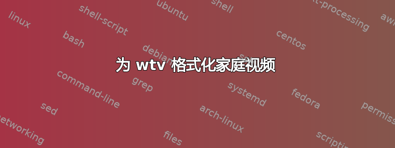 为 wtv 格式化家庭视频