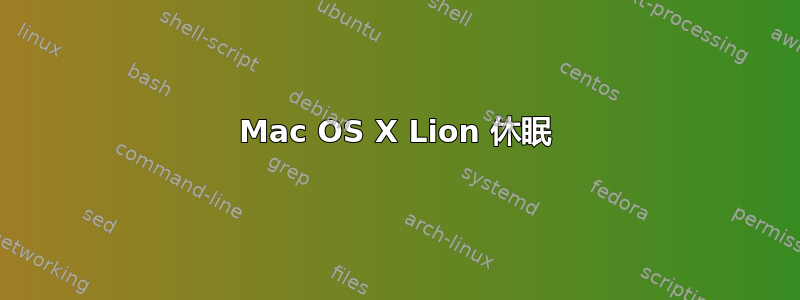 Mac OS X Lion 休眠