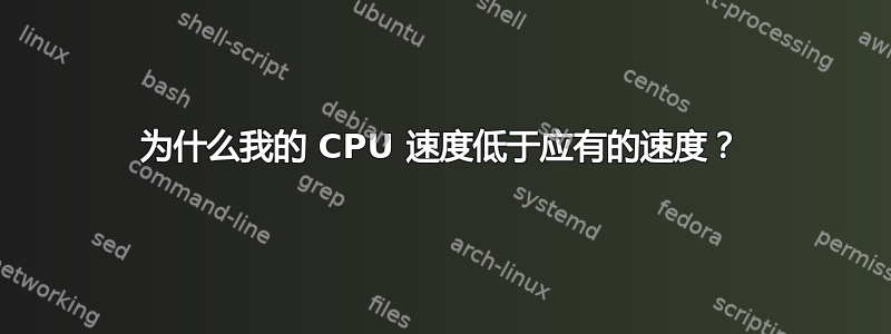 为什么我的 CPU 速度低于应有的速度？