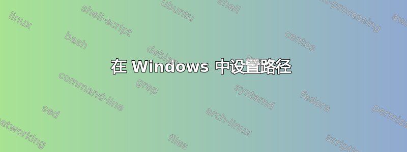 在 Windows 中设置路径