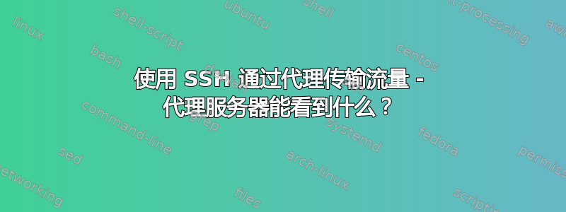 使用 SSH 通过代理传输流量 - 代理服务器能看到什么？