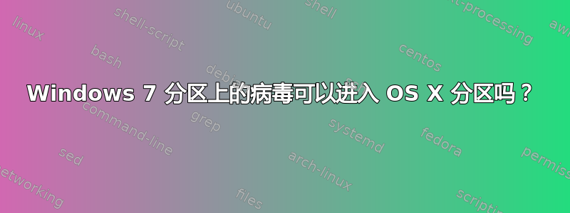 Windows 7 分区上的病毒可以进入 OS X 分区吗？