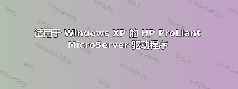 适用于 Windows XP 的 HP ProLiant MicroServer 驱动程序