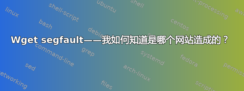 Wget segfault——我如何知道是哪个网站造成的？