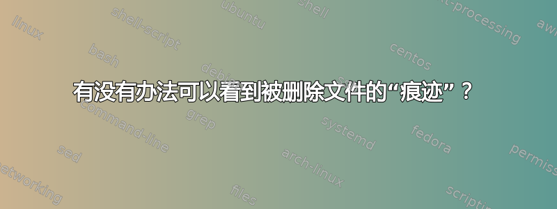 有没有办法可以看到被删除文件的“痕迹”？