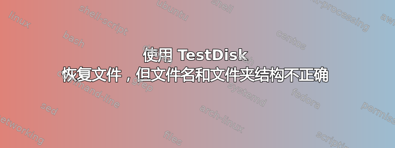 使用 TestDisk 恢复文件，但文件名和文件夹结构不正确