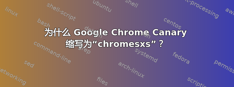 为什么 Google Chrome Canary 缩写为“chromesxs”？