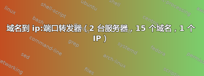 域名到 ip:端口转发器（2 台服务器，15 个域名，1 个 IP）