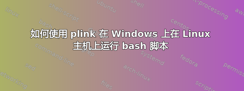 如何使用 plink 在 Windows 上在 Linux 主机上运行 bash 脚本