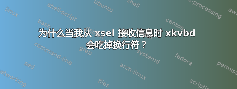 为什么当我从 xsel 接收信息时 xkvbd 会吃掉换行符？