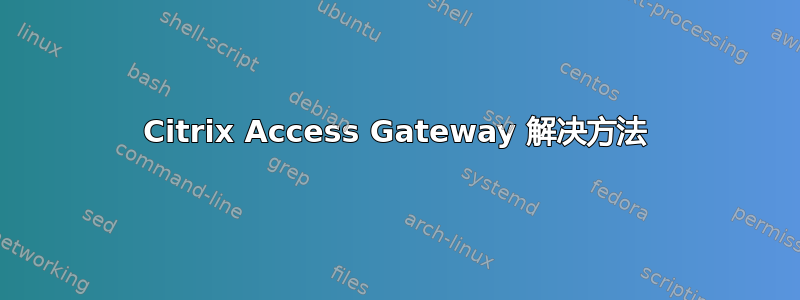 Citrix Access Gateway 解决方法