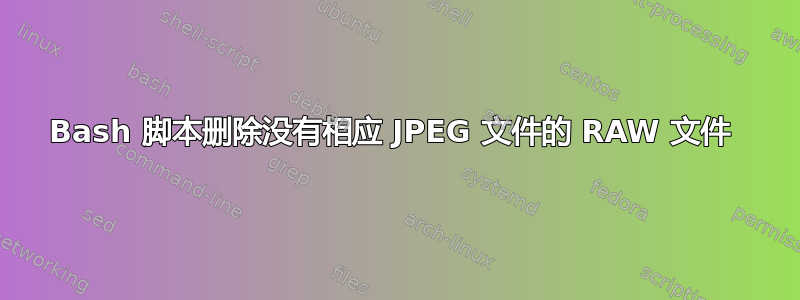 Bash 脚本删除没有相应 JPEG 文件的 RAW 文件 