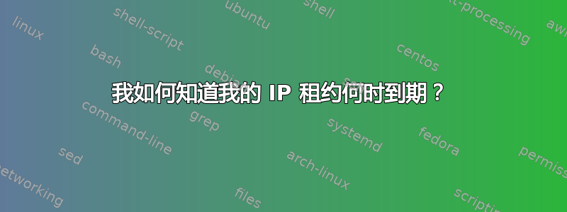 我如何知道我的 IP 租约何时到期？