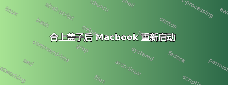 合上盖子后 Macbook 重新启动