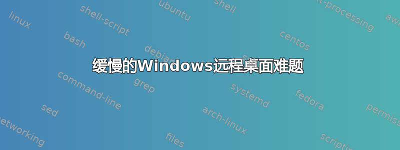 缓慢的Windows远程桌面难题