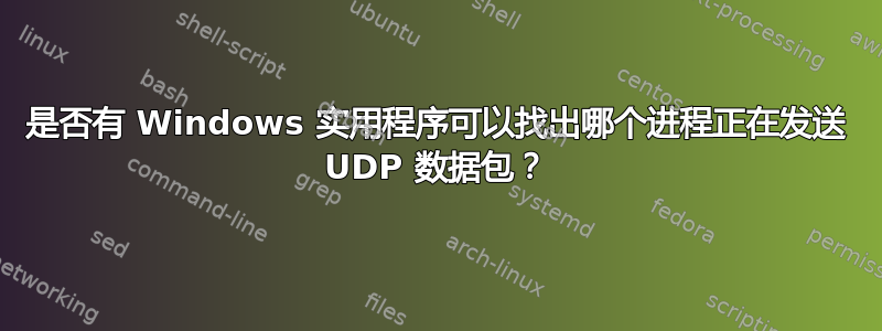 是否有 Windows 实用程序可以找出哪个进程正在发送 UDP 数据包？