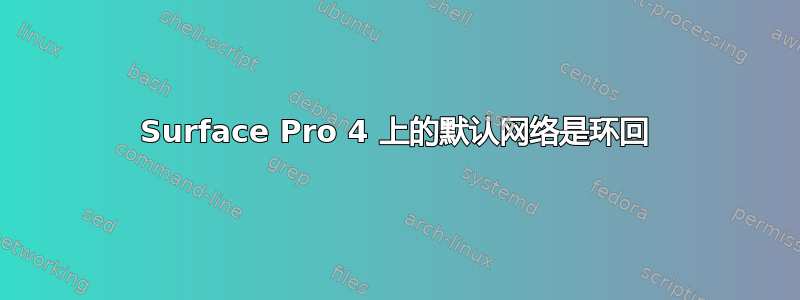 Surface Pro 4 上的默认网络是环回