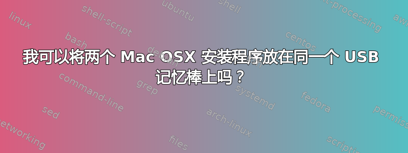 我可以将两个 Mac OSX 安装程序放在同一个 USB 记忆棒上吗？